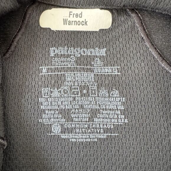 Patagonia Capilene 3 Midweight Polartec Black 1/4 Zip Pullover Men's Size Medium - Picture 3 of 6